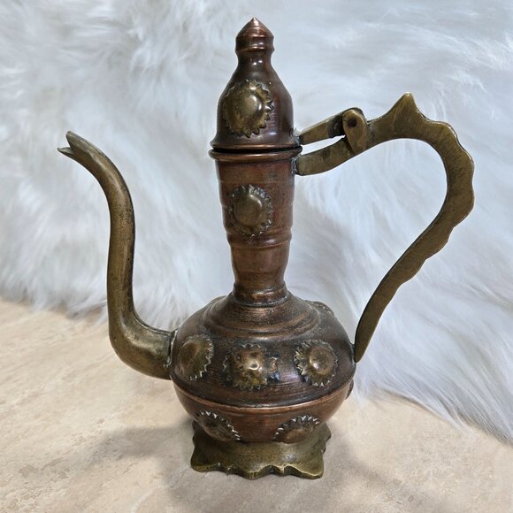 Other - Vintage Middle Eastern Islamic Dallah Coffee Tea Pot Copper Brass Pitcher